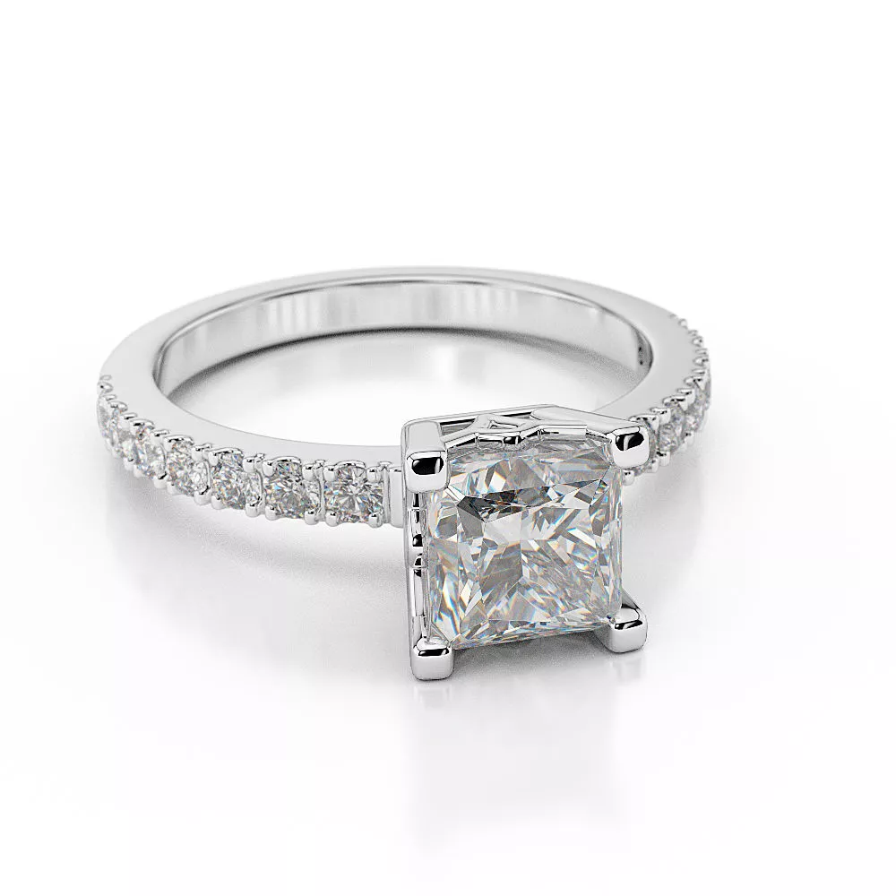 Platinum princess cut clearance engagement rings 1 carat