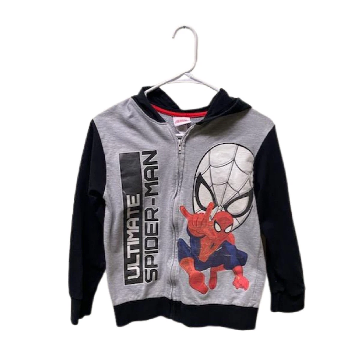 Marvel Spider-Man Jacket Ultimate Kids Plush Hoodie, Full Zip-Up, Size  10/12, Pr