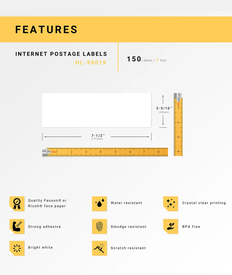 DYMO Compatible 99019 1-Part Direct Thermal Postage Labels - (6) Rolls of 150 - Image 4 of 4