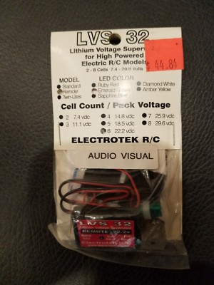 LVS 32 LITHIUM VOLTAGE SUPERVISOR FOR HIGH POWERED ELECTRIC R/C  MODELS NIB A/V!