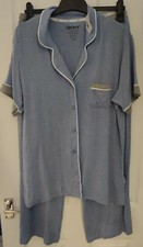 DKNY Designer Soft Notch Collar Blue Short Sleeve Pyjamas/Loungewear PJs Medium