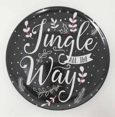 Nantucket Dist. 8'' Melamine Ware Holiday Plate - New - Jingle All the Way