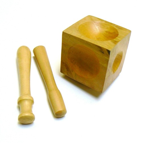 Wood Dent Remover Dapping Block Set 2 Punches Jewelry Design Wooden Forming Tool - Picture 4 of 4