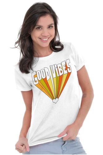 Retro Motivational Positive Good Vibes Heart Graphic T Shirts for Women T-Shirts - Picture 4 of 7