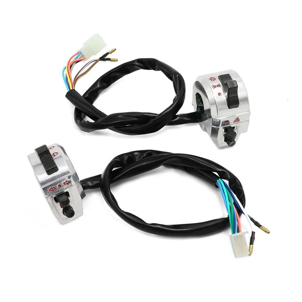 Left & Right 22mm 7/8" Universal Motorcycle Handle Bar Handlebar Switch Control - Image 2 of 4