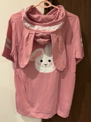 Dead By Daylight Feng Min Bunny Short Sleeve Hoodie color Pink
