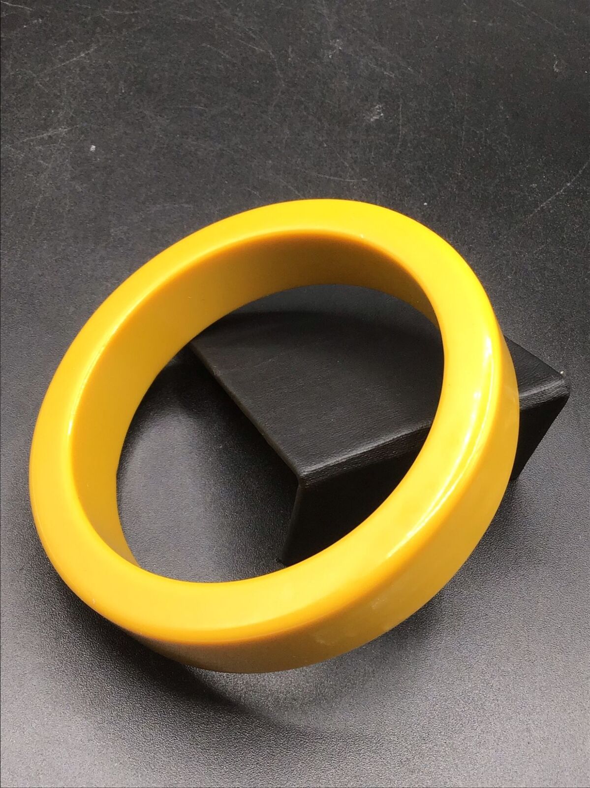 Plain Mustard Yellow Big Chunky Plastic Bangle Br… - image 2