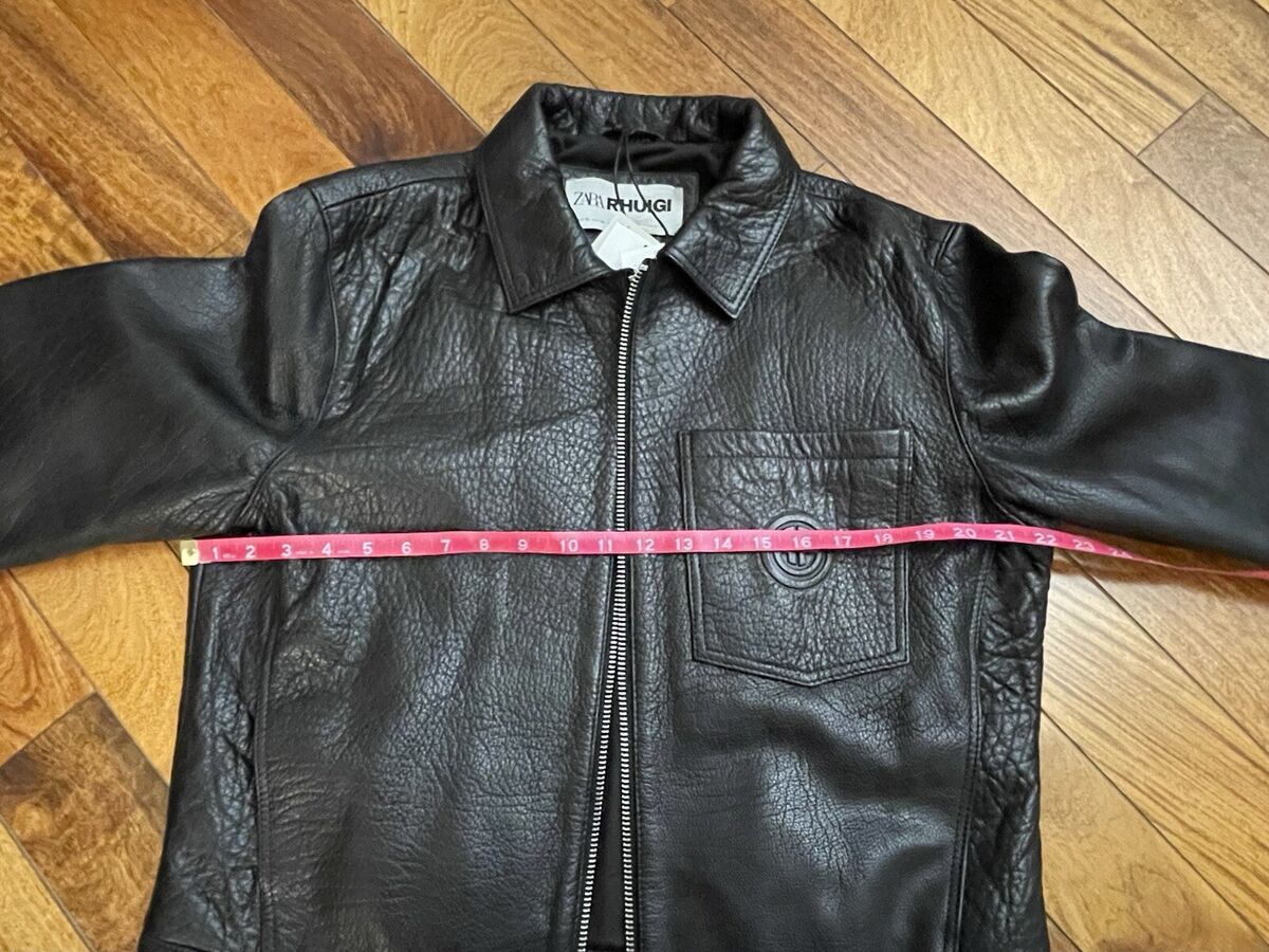 ZARA rhuigi RHUDE cropped leather jacket black, XL/44( Runs ZARA rhuigi RHUDE cropped leather jacket black, XL/44( Runs