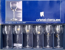 Cristal d'arques 6 verres a vin modele  gravure Dampierre comme neuf