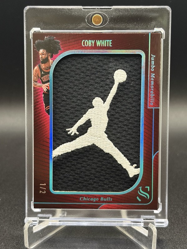 2024-25 Silhouettes Coby White Game Used #1/2 Jordan Jumpman Logoman Patch