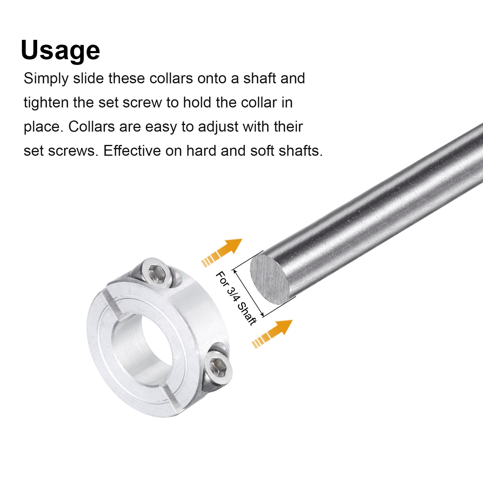 4pcs Double Split Shaft Collar 3/4" Bore Aluminum Clamping Collar 1-1/2" OD