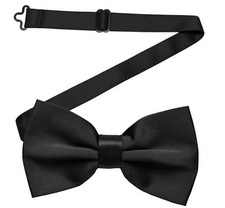 Adjustable Classic Pretied Bow Tie for Men, Women, and Boys - Men's Black