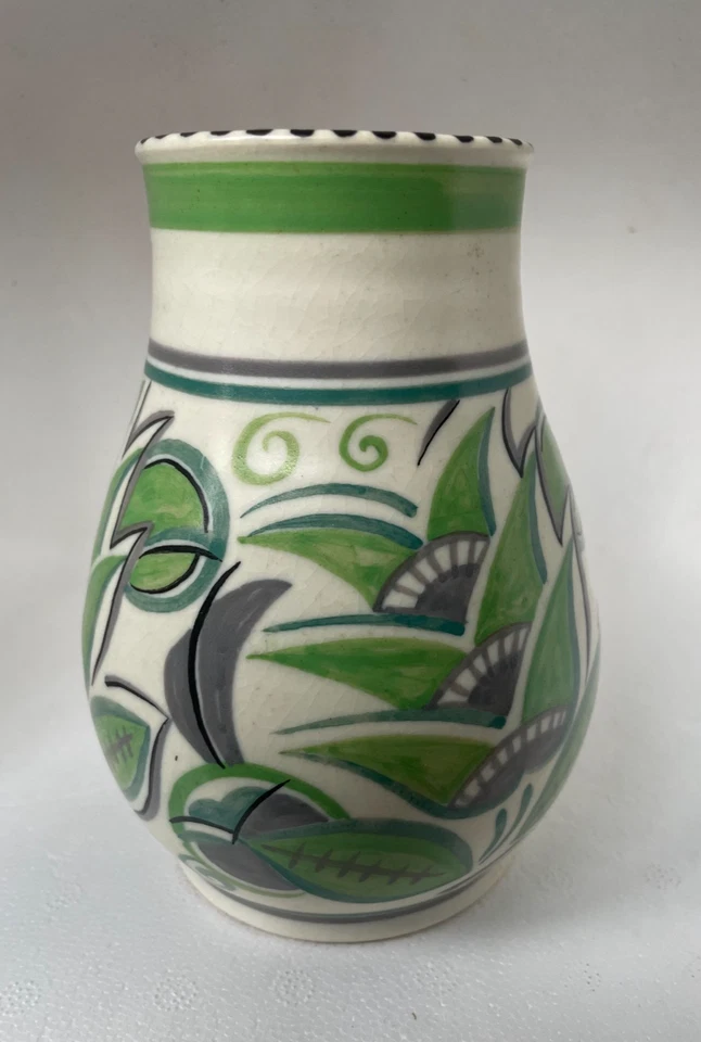 1930s striking art deco poole gpa pattern vase truda carter / adams geometric - Image 4 of 4