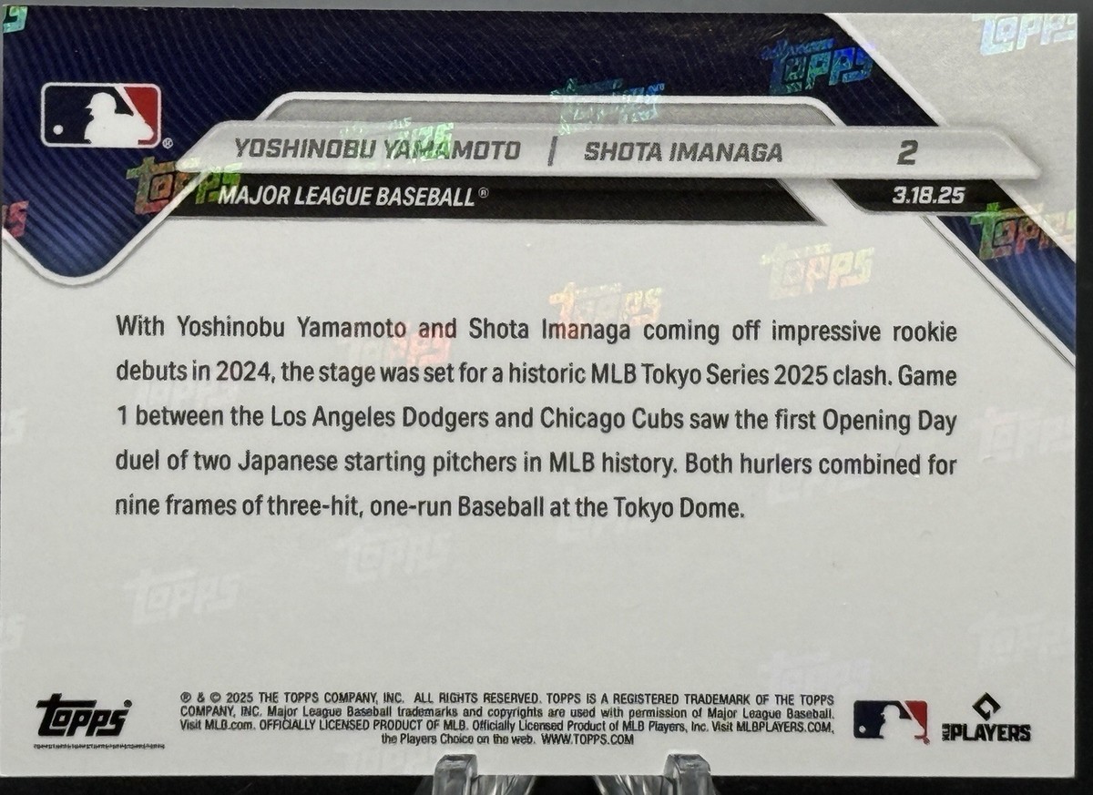 ACRZイベント 当選者限定カード ヨサン　2枚セット 2025 Topps NOW Tokyo Series #2 Yoshinobu Yamamoto/Shota