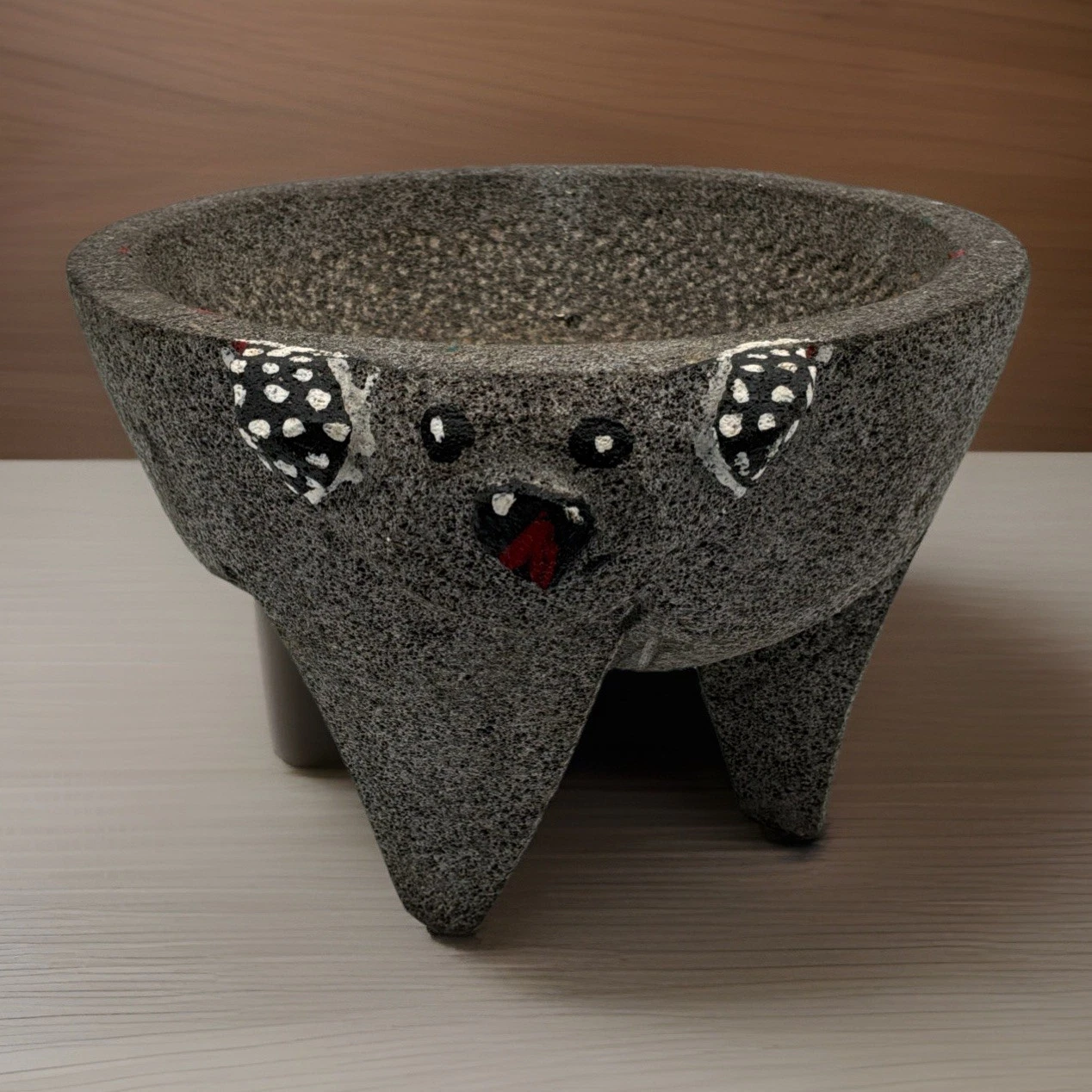 Volcanic Stone Molcajete 3 Leg Mortar Dog Face 7lb Mexican Salsa Bowl NO Pestle
Opens in a new windo