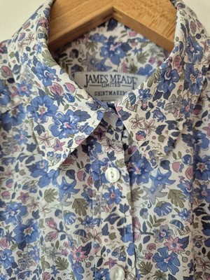 James Meade Liberty Tana Lawn Floral 100% Cotton Shirt Size 16 Brand New