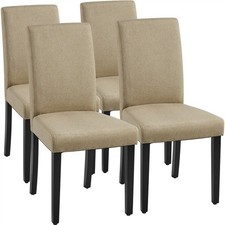 Dining Chairs 4PCS Fabric Parson Chairs Kitchen Side Padded Chair w/ Wood Legs