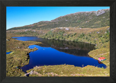 Norwegischer Bergsee Gerahmtes Wandbild Poster Leinwanddruck Bild