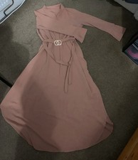 Women’s pink dress belted
