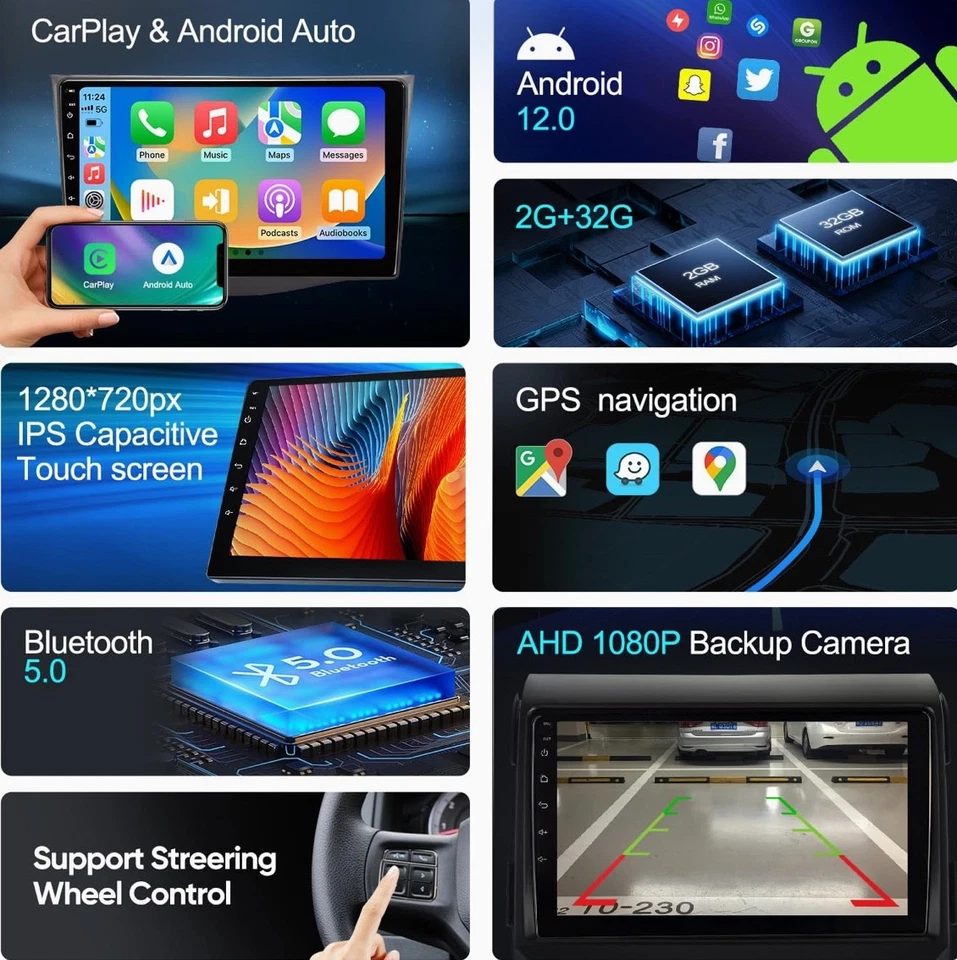 10.2 Inch Car Radio Stereo Upgrade Replacement for Jeep Compass Patriot 2010-201 - Image 3 of 4