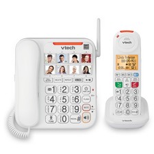 VTech SN5147 Amplified Corded/Cordless Senior Phone with SN5147, White