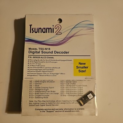 SoundTraxx 885028 Tsunami2 TSU-N18 ALCO Diesel Digital Sound Decoder N HO Next18