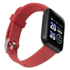 (Red)Smart Inch Fitness Tracker With Step Count Music Playback IP67 Water Proof