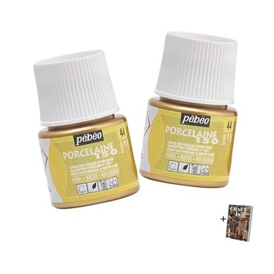 Porcelaine 150 Ceramic Paint Gold for Pebeo - 2 Pack 45 ml FREE POSTAGE