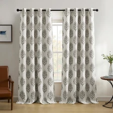 Home Fashions Navara Medallion Room-Darkening Window Curtain, Single Panel, 5...
