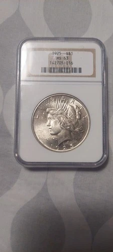 1925 $1 MS63 Peace Dollar NGC Silver