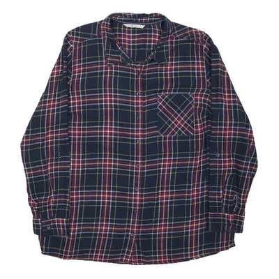 TU Chemise À Carreaux Bleu & Bordeaux Manches Longues Coton Mélangé Casual L - Photo 1/4