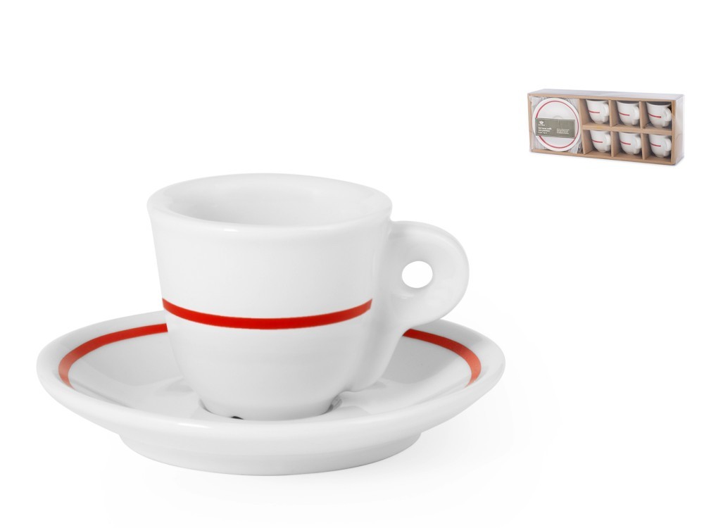 Royal Norfolk Set Of 6 Coffee Cups With Saucer 65Cc