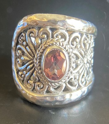 Sarda,Bali Handmade,Comfortable,Low Profile,Topaz & Sterling Ring, Variety Sizes
