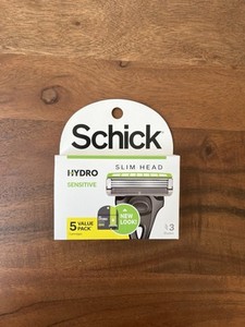 Schick Hydro Sensitive Slim Head Razor Refills, 5 Cartridges