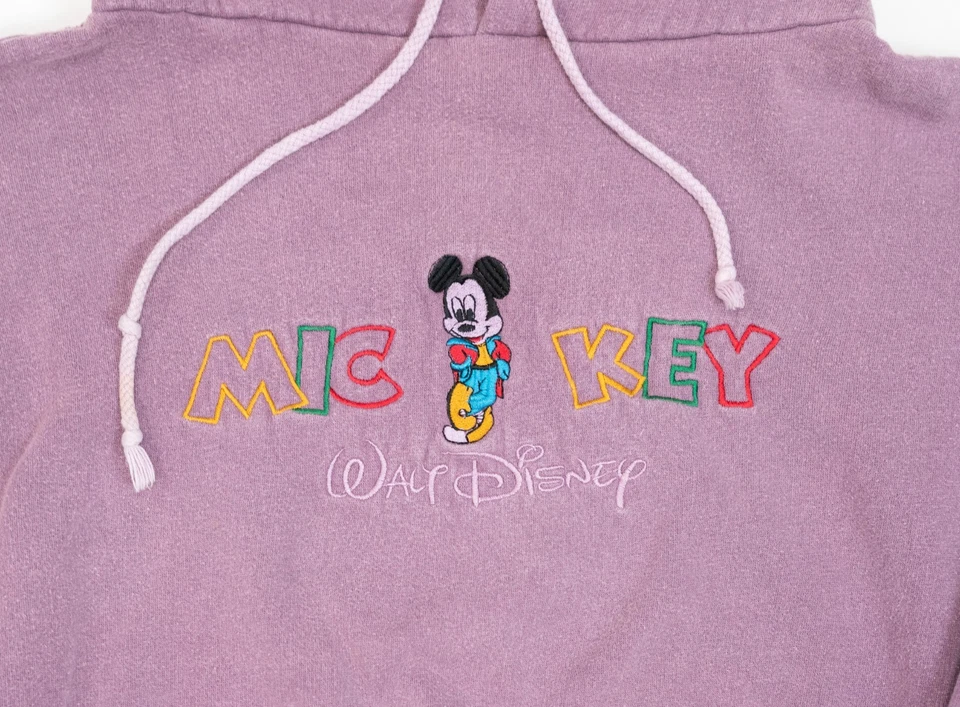 Moletom com capuz vintage anos 80 Disney feminino XL cropped Mickey Mouse desbotado - Imagem 2 de 4