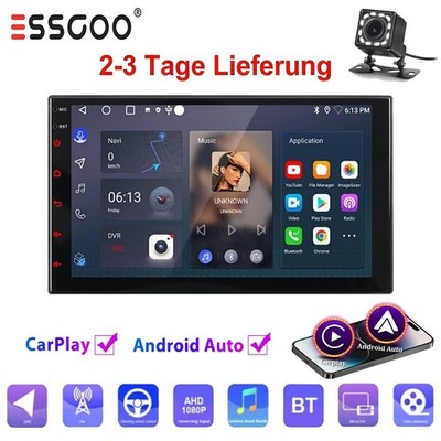 7 Zoll Android15 4+128G Carplay Autoradio Doppel 2 DIN GPS NAVI RDS WIFI SWC KAM