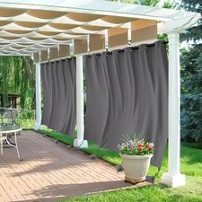 Best RYB HOME Extra Wide Outdoor Curtains Windproof, Blackout Waterproof Privacy