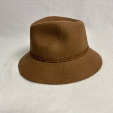 Boho Western Unbranded Women OS Camel Brown 100 Wool Wide Brim Fedora Hat