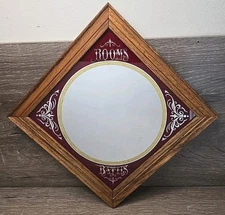 Vintage 1975 Hensley Co 'Rooms' & 'Baths' Mirror