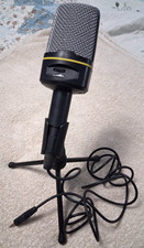 Wired 3.5mm Microphone with Tripod Stand Podcast Studio Gaming Singing