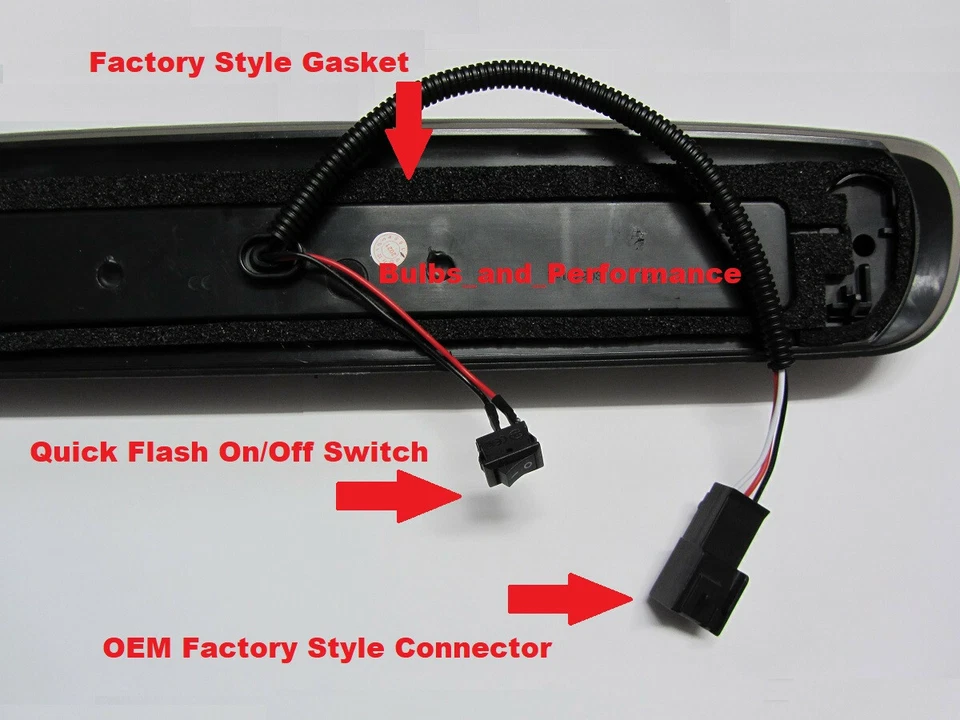 LENTE AHUMADA LED TERCERA LUZ DE FRENO para Chevy Silverado GMC SIERRA 2007-13 Foto 4 de 4