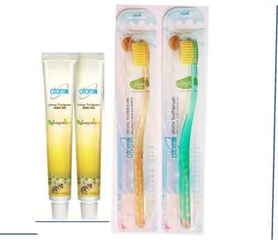 Atomy (2) Toothbrushes (2) Toothpaste 50 gm Oral Care Gold Coated Slim Propolis