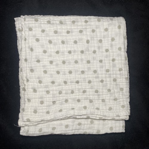 Aden + Anais Baby Blanket Polka Dot Gray Circle Spot White Cotton Muslin Swaddle