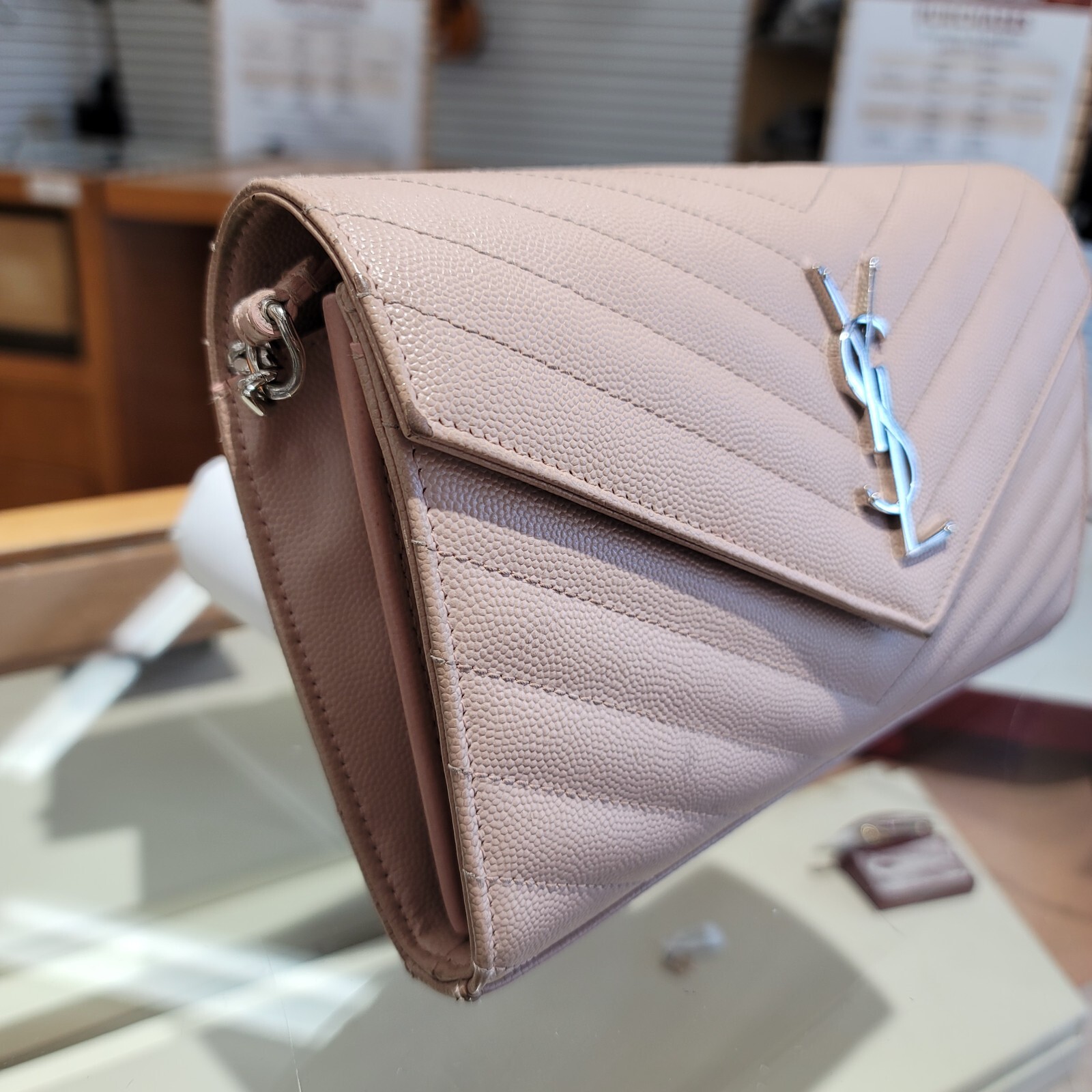 SAINT LAURENT Portafoglio monogramma ysl chevron