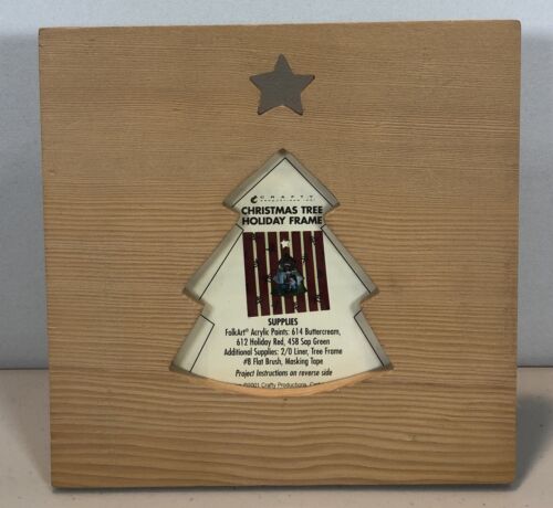 7” X 7” Small Christmas Tree Unfinished Wood Solid Wooden Picture Frame