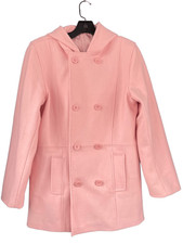 Fitz Wright Pink Hooded Peacoat Size 12 Large
