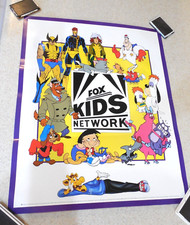 Vintage 1993 Fox Kids Network Poster X-men Toys R us Eek Cat Dog City Bobby