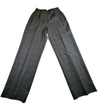 Liz Claiborne Lizsport Trouser Women's Size 8 Pant Green Plaid Wool Blend CAREER