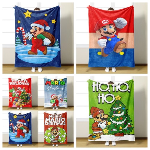Super Mario 3D Flannel Blanket Throw Christmas Bed Sofa Soft Bedding Kids Gifts - Picture 3 of 16