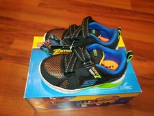 Skechers Super Z Lights Toddler Boys Athletic Shoes Black Blue Orange Size 8